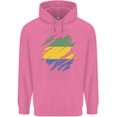 Torn Gabon Flag Gabonese Day Football Childrens Kids Hoodie Azalea