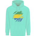 Torn Gabon Flag Gabonese Day Football Childrens Kids Hoodie Peppermint