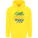 Torn Gabon Flag Gabonese Day Football Childrens Kids Hoodie Yellow
