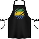 Torn Gabon Flag Gabonese Day Football Cotton Apron 100% Organic Black