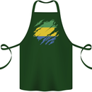 Torn Gabon Flag Gabonese Day Football Cotton Apron 100% Organic Forest Green