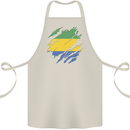Torn Gabon Flag Gabonese Day Football Cotton Apron 100% Organic Natural