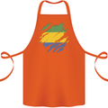Torn Gabon Flag Gabonese Day Football Cotton Apron 100% Organic Orange