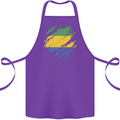 Torn Gabon Flag Gabonese Day Football Cotton Apron 100% Organic Purple