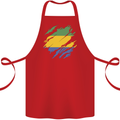 Torn Gabon Flag Gabonese Day Football Cotton Apron 100% Organic Red