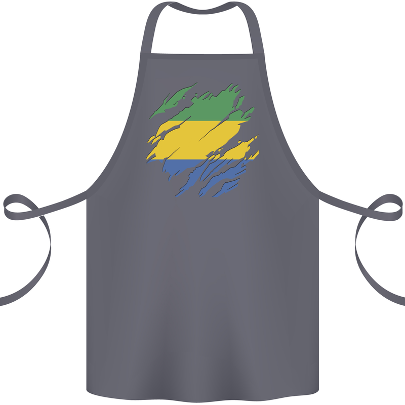 Torn Gabon Flag Gabonese Day Football Cotton Apron 100% Organic Steel
