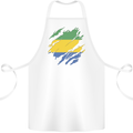 Torn Gabon Flag Gabonese Day Football Cotton Apron 100% Organic White