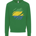 Torn Gabon Flag Gabonese Day Football Kids Sweatshirt Jumper Irish Green