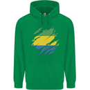 Torn Gabon Flag Gabonese Day Football Mens 80% Cotton Hoodie Irish Green