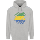 Torn Gabon Flag Gabonese Day Football Mens 80% Cotton Hoodie Sports Grey