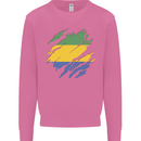 Torn Gabon Flag Gabonese Day Football Mens Sweatshirt Jumper Azalea