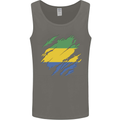 Torn Gabon Flag Gabonese Day Football Mens Vest Tank Top Charcoal
