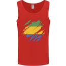 Torn Gabon Flag Gabonese Day Football Mens Vest Tank Top Red