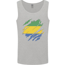 Torn Gabon Flag Gabonese Day Football Mens Vest Tank Top Sports Grey