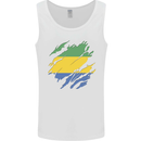 Torn Gabon Flag Gabonese Day Football Mens Vest Tank Top White