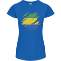 Torn Gabon Flag Gabonese Day Football Womens Petite Cut T-Shirt Royal Blue