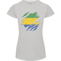 Torn Gabon Flag Gabonese Day Football Womens Petite Cut T-Shirt Sports Grey