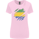 Torn Gabon Flag Gabonese Day Football Womens Wider Cut T-Shirt Light Pink