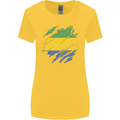 Torn Gabon Flag Gabonese Day Football Womens Wider Cut T-Shirt Yellow