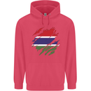 Torn Gambia Flag Gambian Day Football Childrens Kids Hoodie Heliconia