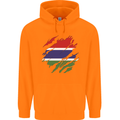 Torn Gambia Flag Gambian Day Football Childrens Kids Hoodie Orange