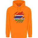Torn Gambia Flag Gambian Day Football Childrens Kids Hoodie Orange