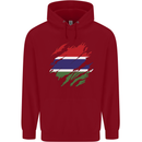 Torn Gambia Flag Gambian Day Football Childrens Kids Hoodie Red