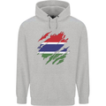 Torn Gambia Flag Gambian Day Football Childrens Kids Hoodie Sports Grey