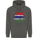 Torn Gambia Flag Gambian Day Football Childrens Kids Hoodie Storm Grey