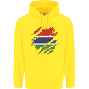 Torn Gambia Flag Gambian Day Football Childrens Kids Hoodie Yellow