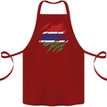 Torn Gambia Flag Gambian Day Football Cotton Apron 100% Organic Maroon