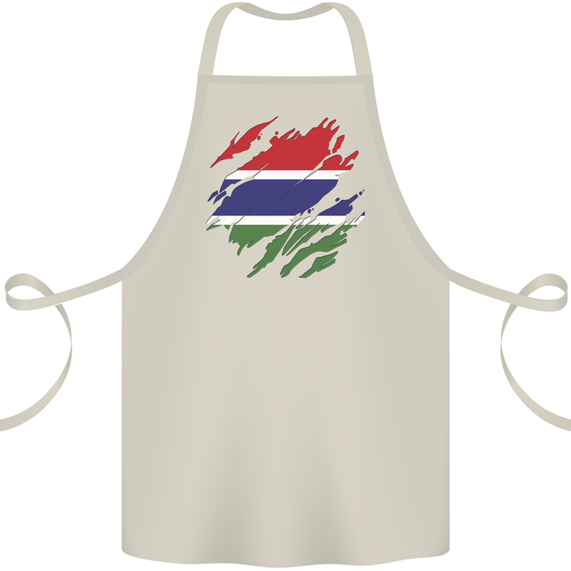 Torn Gambia Flag Gambian Day Football Cotton Apron 100% Organic Natural
