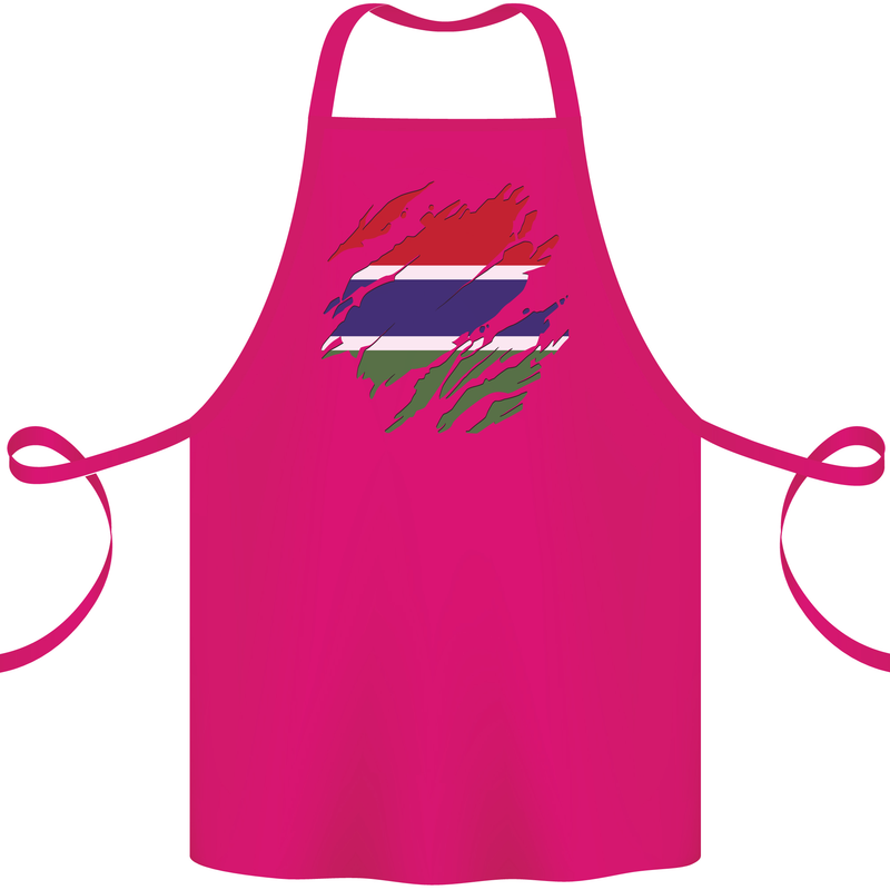Torn Gambia Flag Gambian Day Football Cotton Apron 100% Organic Pink