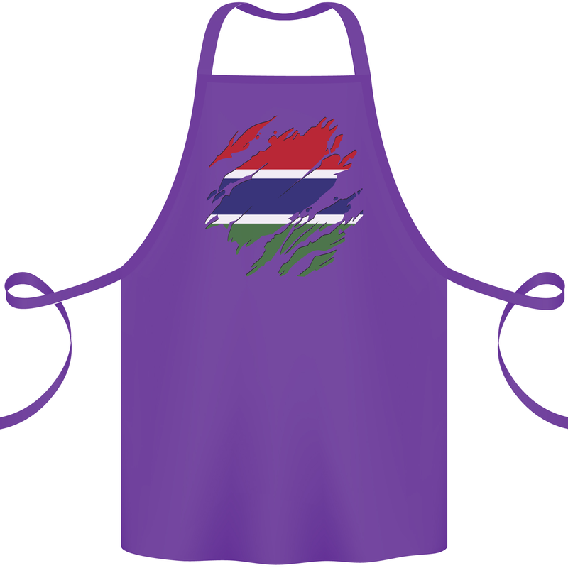 Torn Gambia Flag Gambian Day Football Cotton Apron 100% Organic Purple