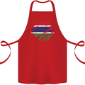 Torn Gambia Flag Gambian Day Football Cotton Apron 100% Organic Red
