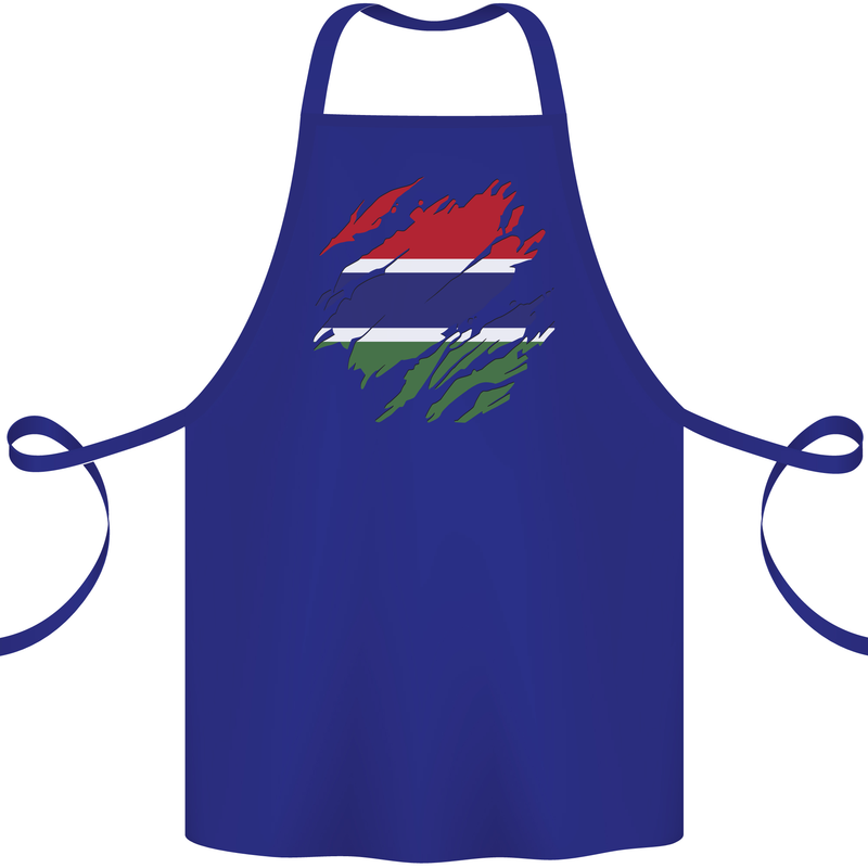 Torn Gambia Flag Gambian Day Football Cotton Apron 100% Organic Royal Blue