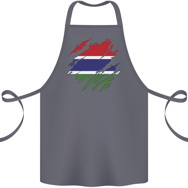 Torn Gambia Flag Gambian Day Football Cotton Apron 100% Organic Steel