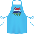 Torn Gambia Flag Gambian Day Football Cotton Apron 100% Organic Turquoise