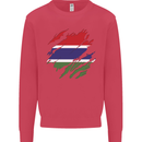 Torn Gambia Flag Gambian Day Football Kids Sweatshirt Jumper Heliconia