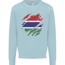 Torn Gambia Flag Gambian Day Football Kids Sweatshirt Jumper Light Blue