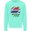 Torn Gambia Flag Gambian Day Football Kids Sweatshirt Jumper Peppermint