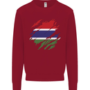 Torn Gambia Flag Gambian Day Football Kids Sweatshirt Jumper Red