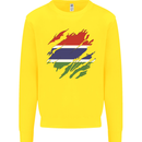 Torn Gambia Flag Gambian Day Football Kids Sweatshirt Jumper Yellow