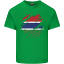 Torn Gambia Flag Gambian Day Football Kids T-Shirt Childrens Irish Green