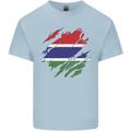 Torn Gambia Flag Gambian Day Football Kids T-Shirt Childrens Light Blue