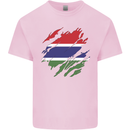 Torn Gambia Flag Gambian Day Football Kids T-Shirt Childrens Light Pink