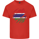Torn Gambia Flag Gambian Day Football Kids T-Shirt Childrens Red