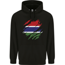 Torn Gambia Flag Gambian Day Football Mens 80% Cotton Hoodie Black