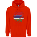 Torn Gambia Flag Gambian Day Football Mens 80% Cotton Hoodie Bright Red
