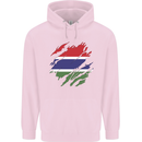Torn Gambia Flag Gambian Day Football Mens 80% Cotton Hoodie Light Pink